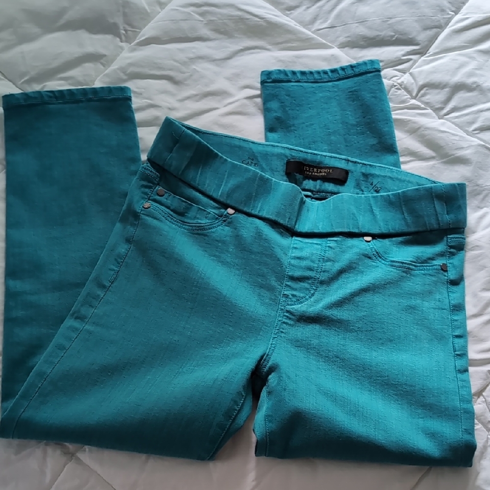 Liverpool Turquoise Capri Pants